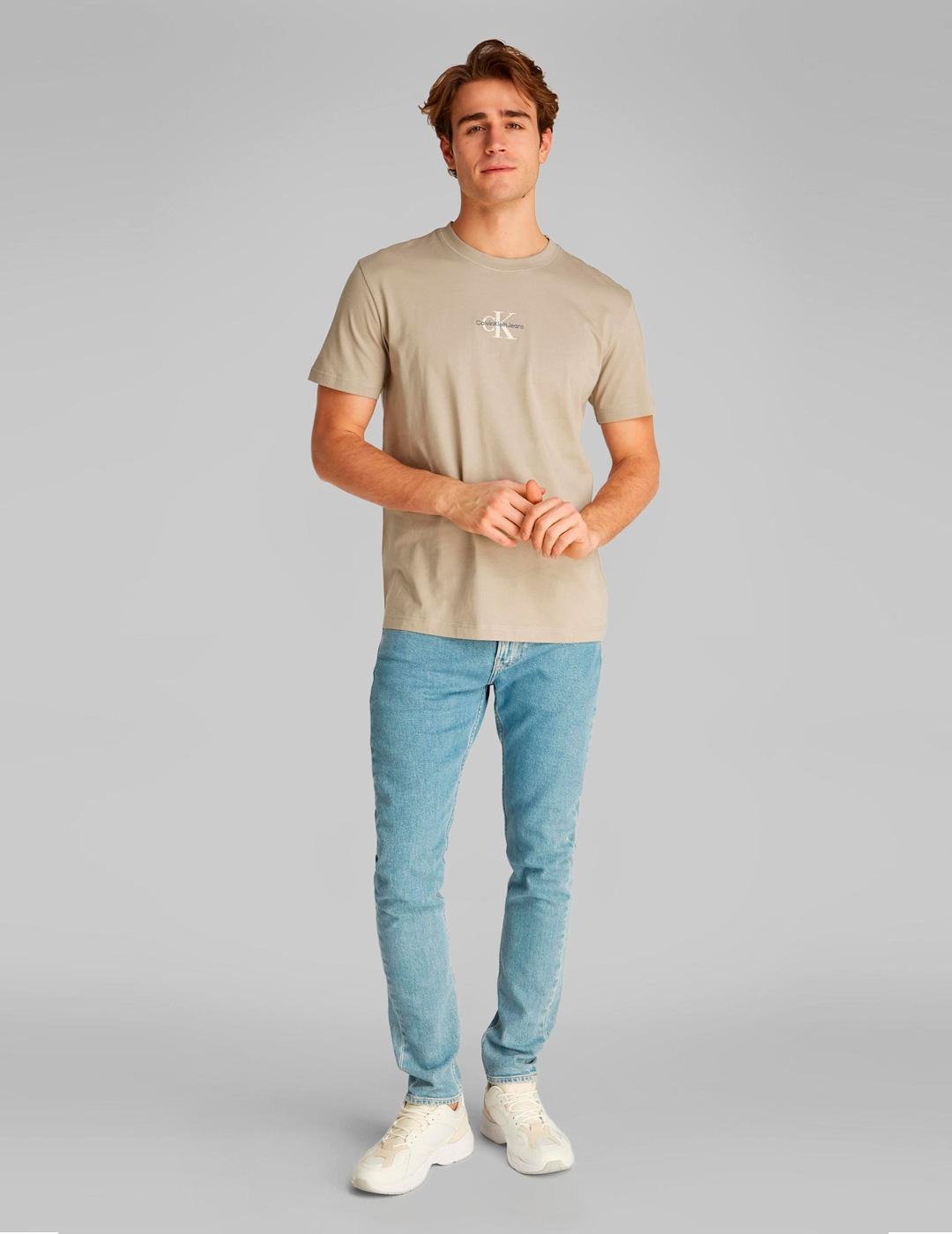 Camiseta Calvin Klein 'Monologo' Beige Hombre