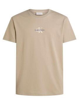 Camiseta Calvin Klein 'Monologo' Beige Hombre