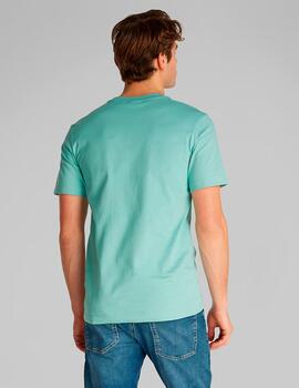 Camiseta Calvin Klein 'Woven Label' Azul Verdoso Hombre