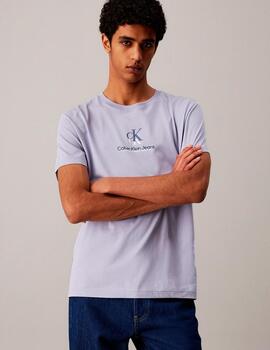 Camiseta Calvin Klein 'Shadow Logo' Lila Hombre