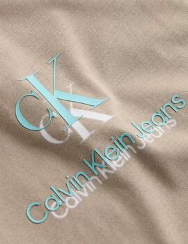 Camiseta Calvin Klein 'Shadow Logo' Beige Hombre