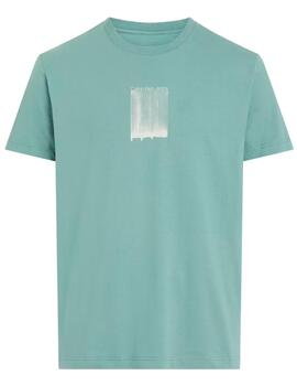 Camiseta Calvin Klein 'Brush Stroke' Verde Agua Hombre