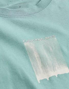 Camiseta Calvin Klein 'Brush Stroke' Verde Agua Hombre