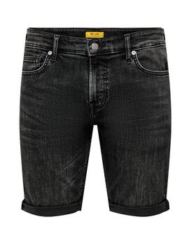 Bermuda Only & Sons Corte Regular Negro