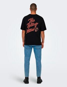 Camiseta Only & Sons 'Rolling Stones' Negro