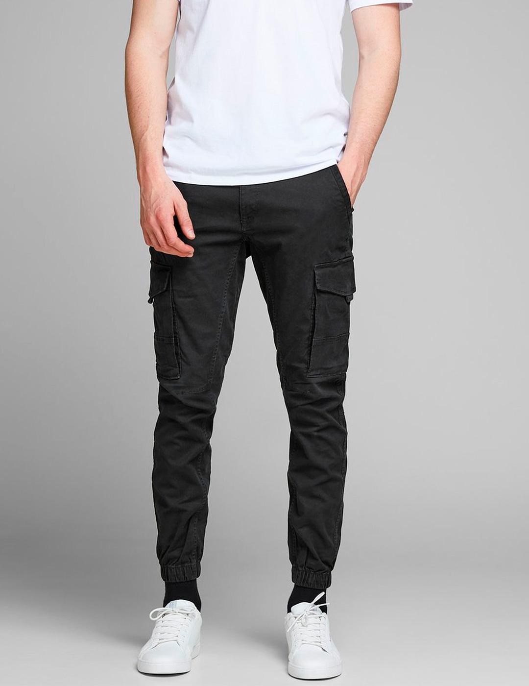 Pantalón Jack & Jones 'Paul Flake 542' Cargo Negro