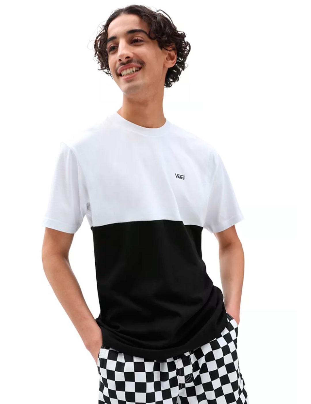 Camiseta Vans Colorblock Negro/Blanco