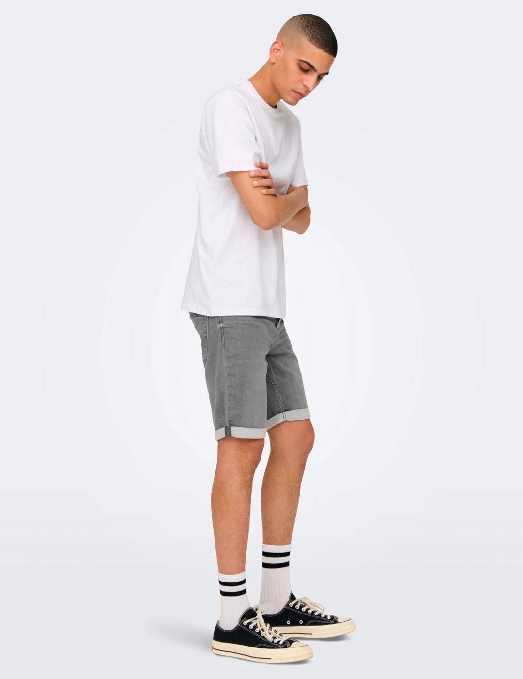 Bermuda Only & Sons Corte Regular Gris