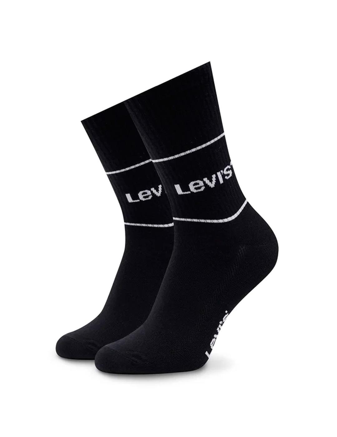 Levi’s – Pack de 2 pares de calcetines negros con logo