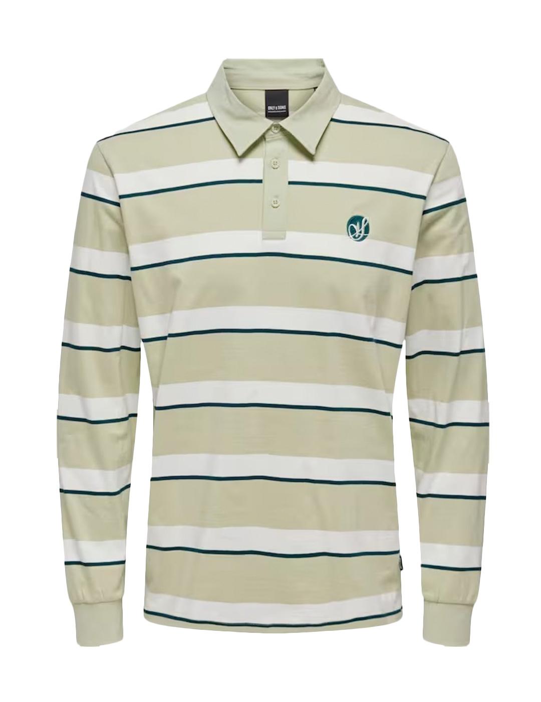 Polo Only & Sons 'Hector' Manga Larga Beige