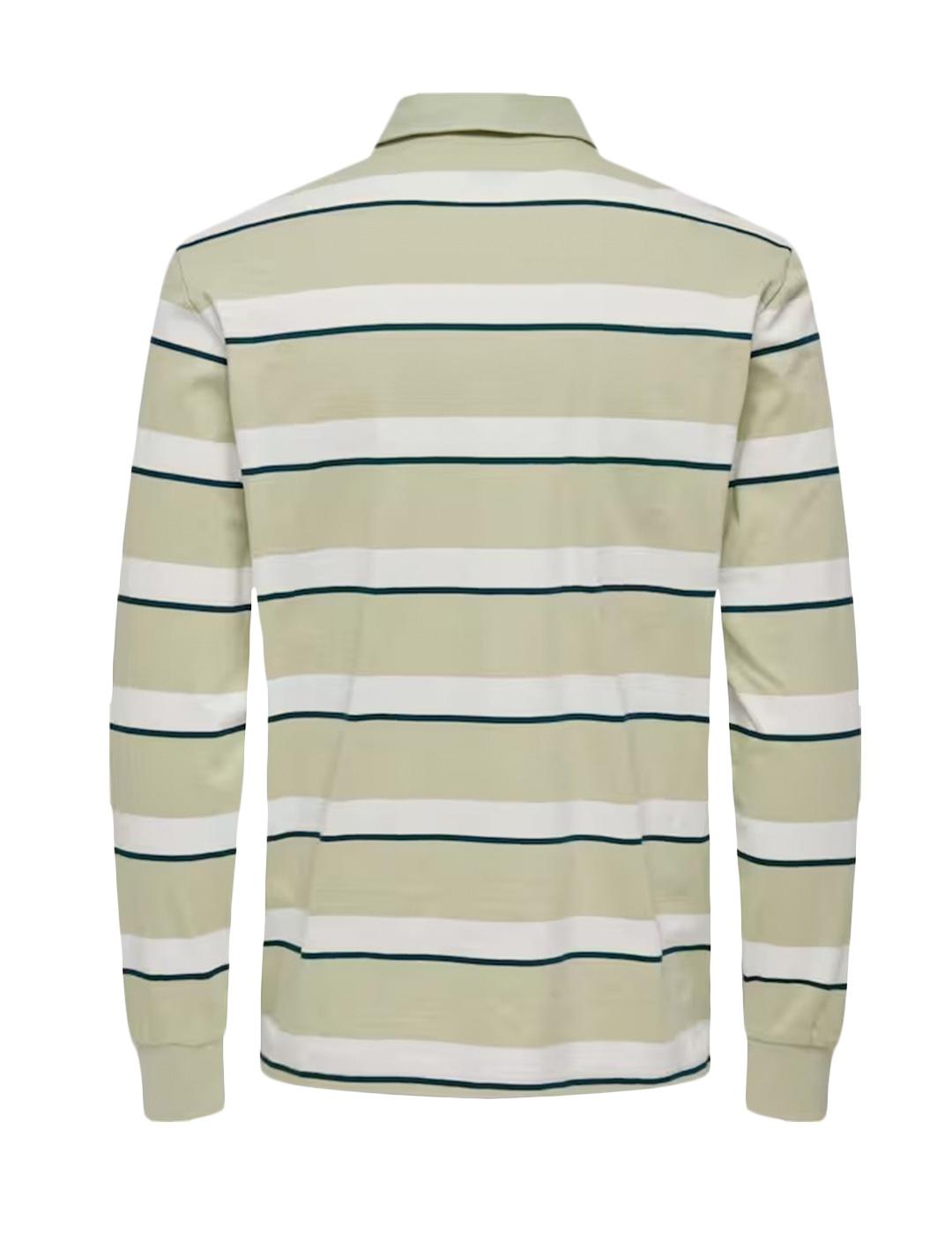 Polo Only & Sons 'Hector' Manga Larga Beige