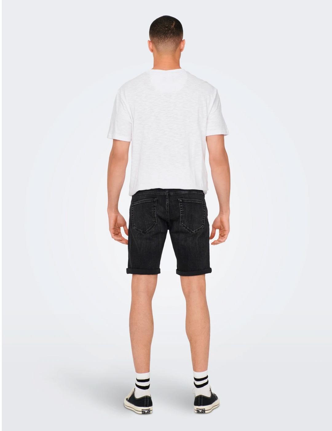 Bermuda Only & Sons Corte Regular Negro