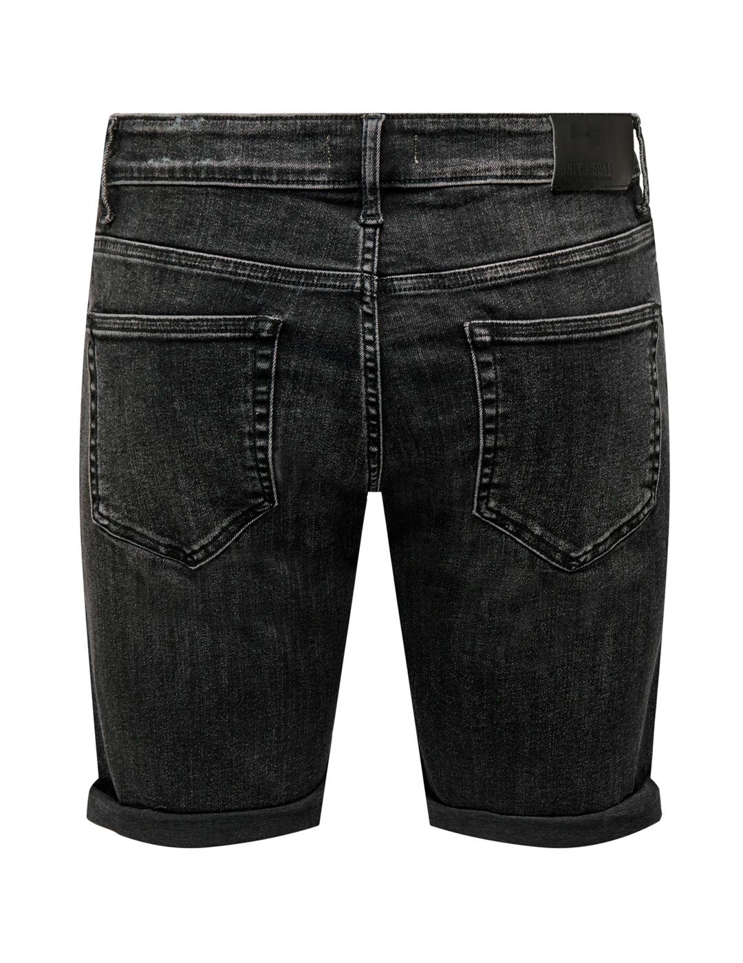 Bermuda Only & Sons Corte Regular Negro