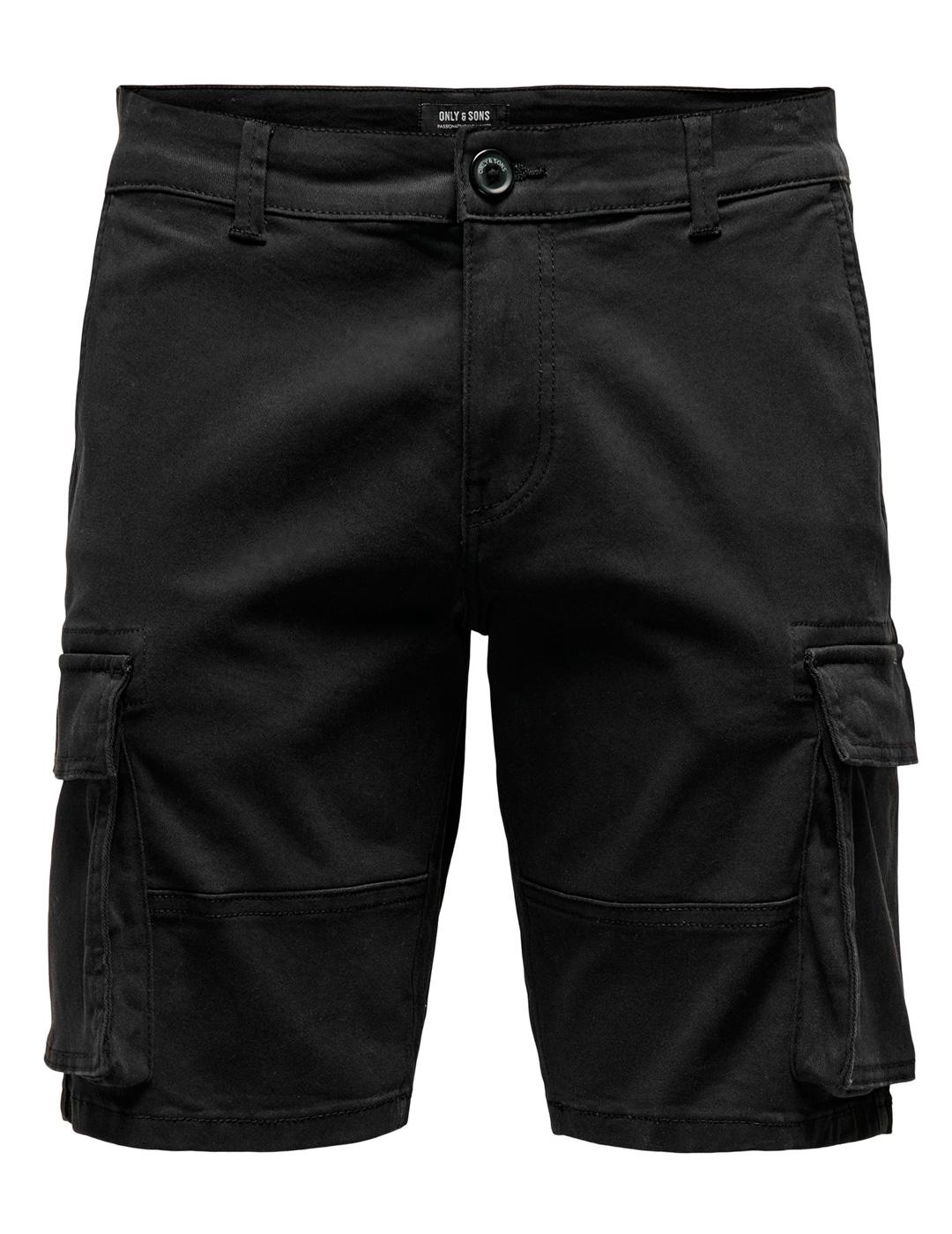Bermuda Only & Sons STAGE Cargo negro para hombre