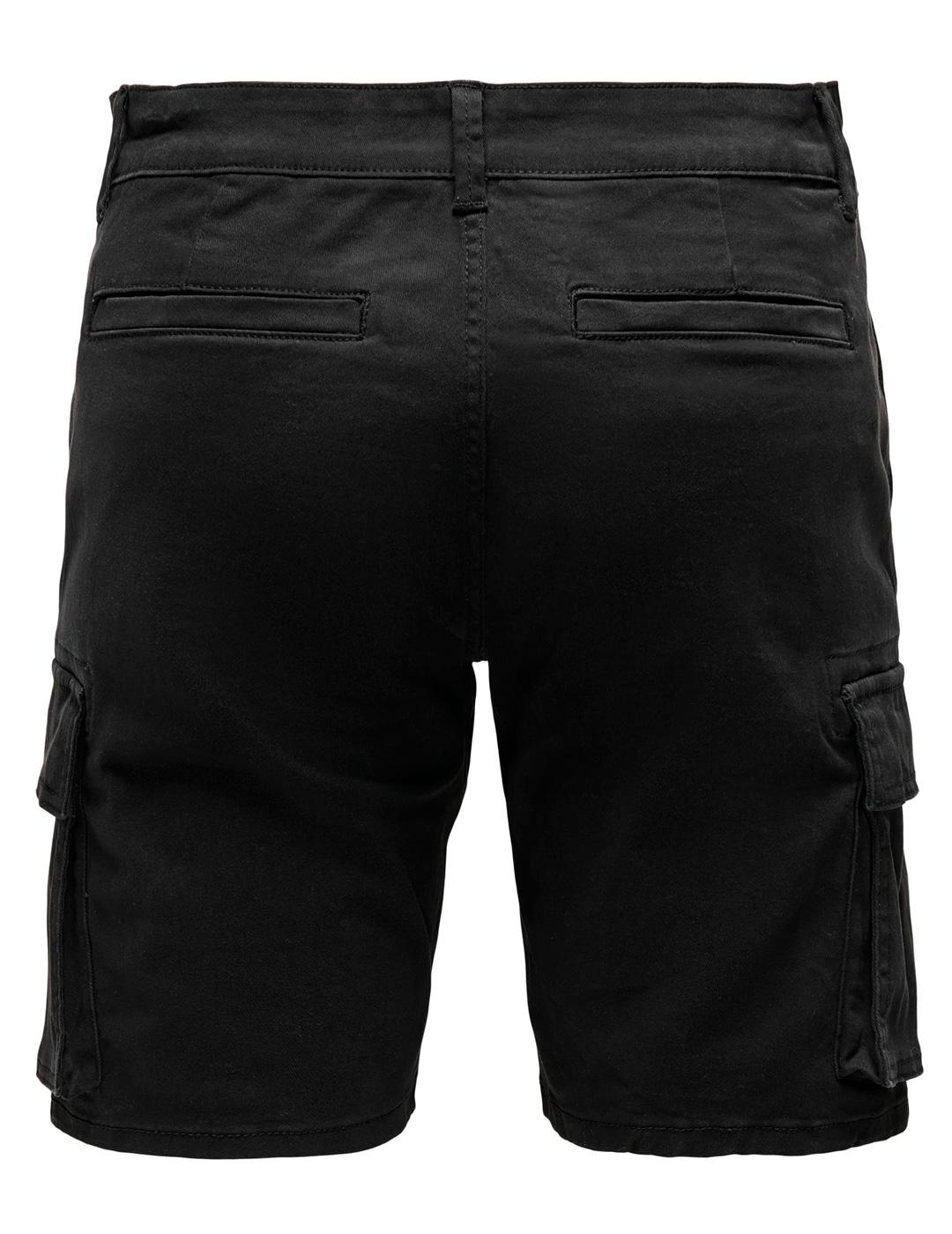 Bermuda Only & Sons STAGE Cargo negro para hombre