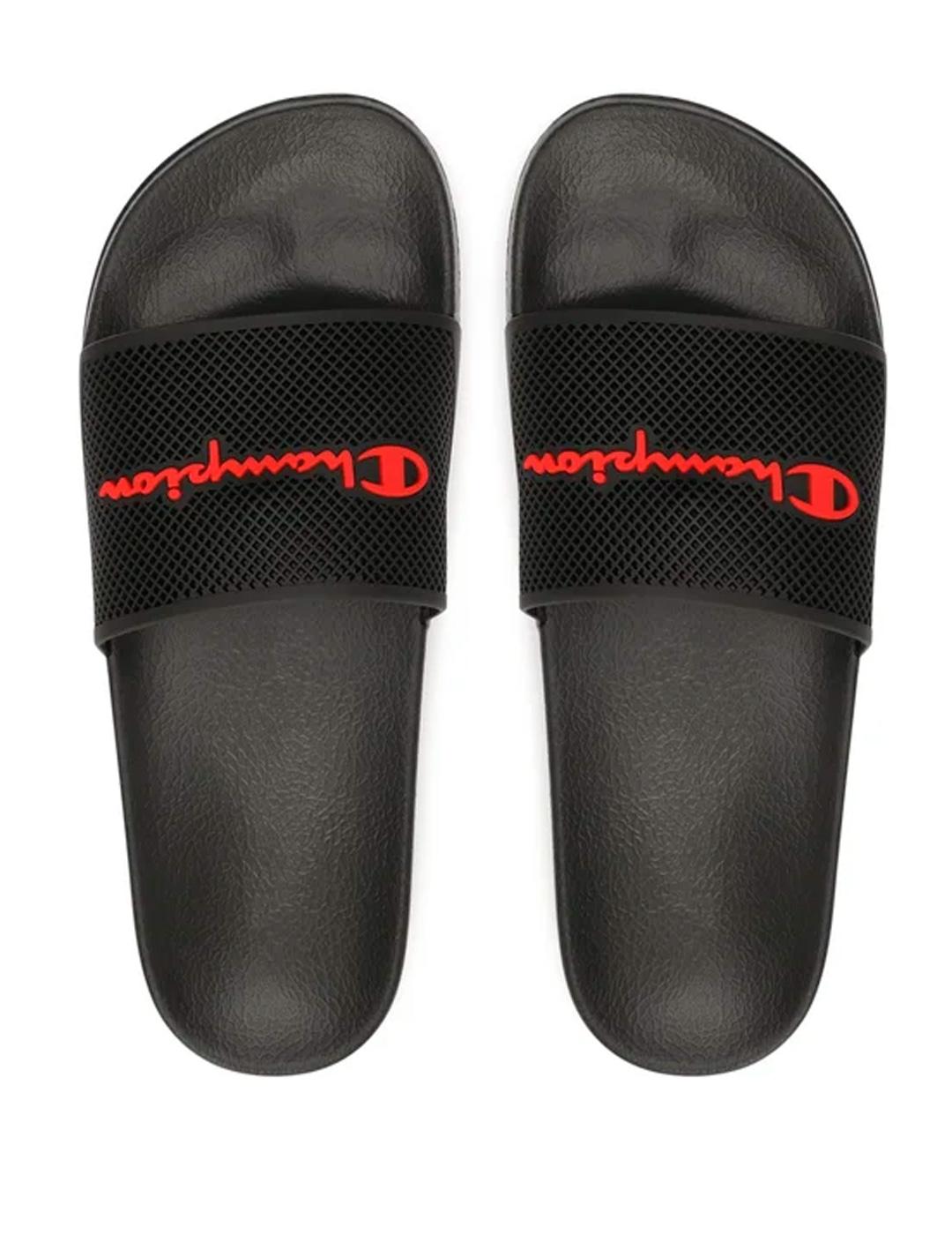 Chancla Champion 'Daytona' Negro/ Rojo