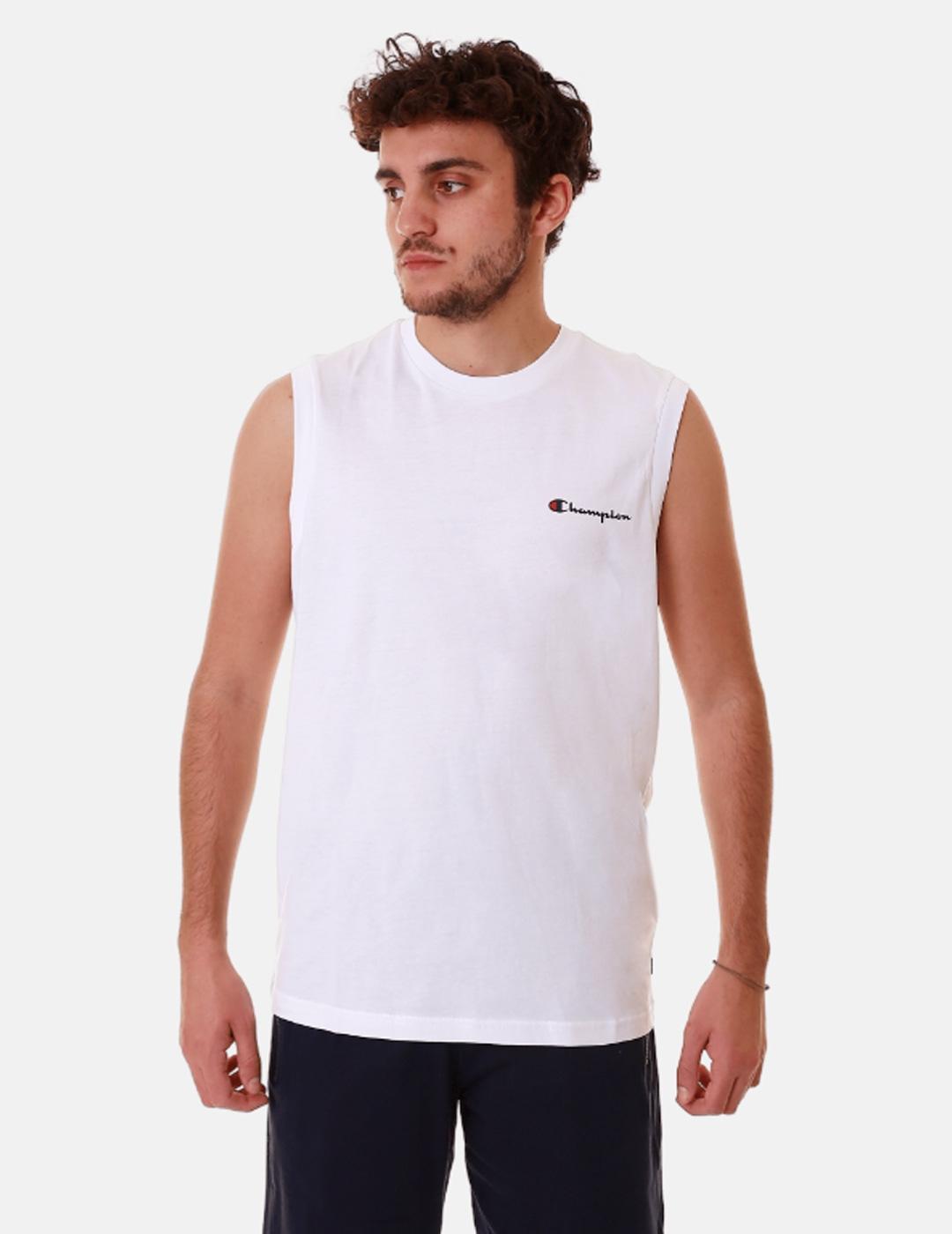 Camiseta Champion Sin Mangas Punto Ligero Blanco