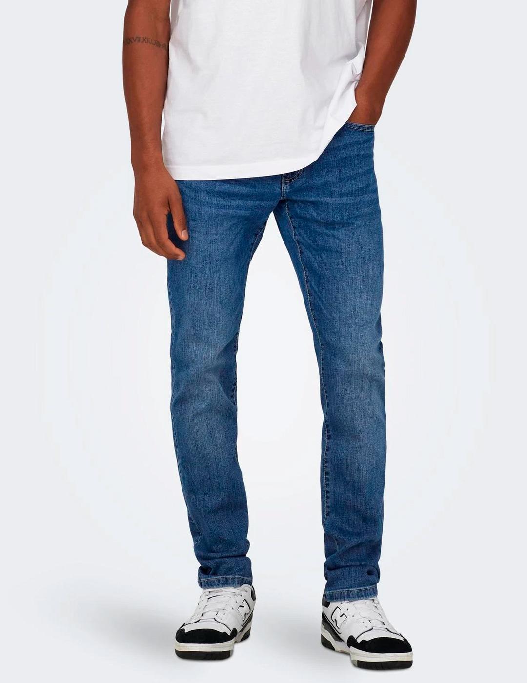 VAQ ONLY & SONS 'WEFT 6755' MEDIUM BLUE DENIM