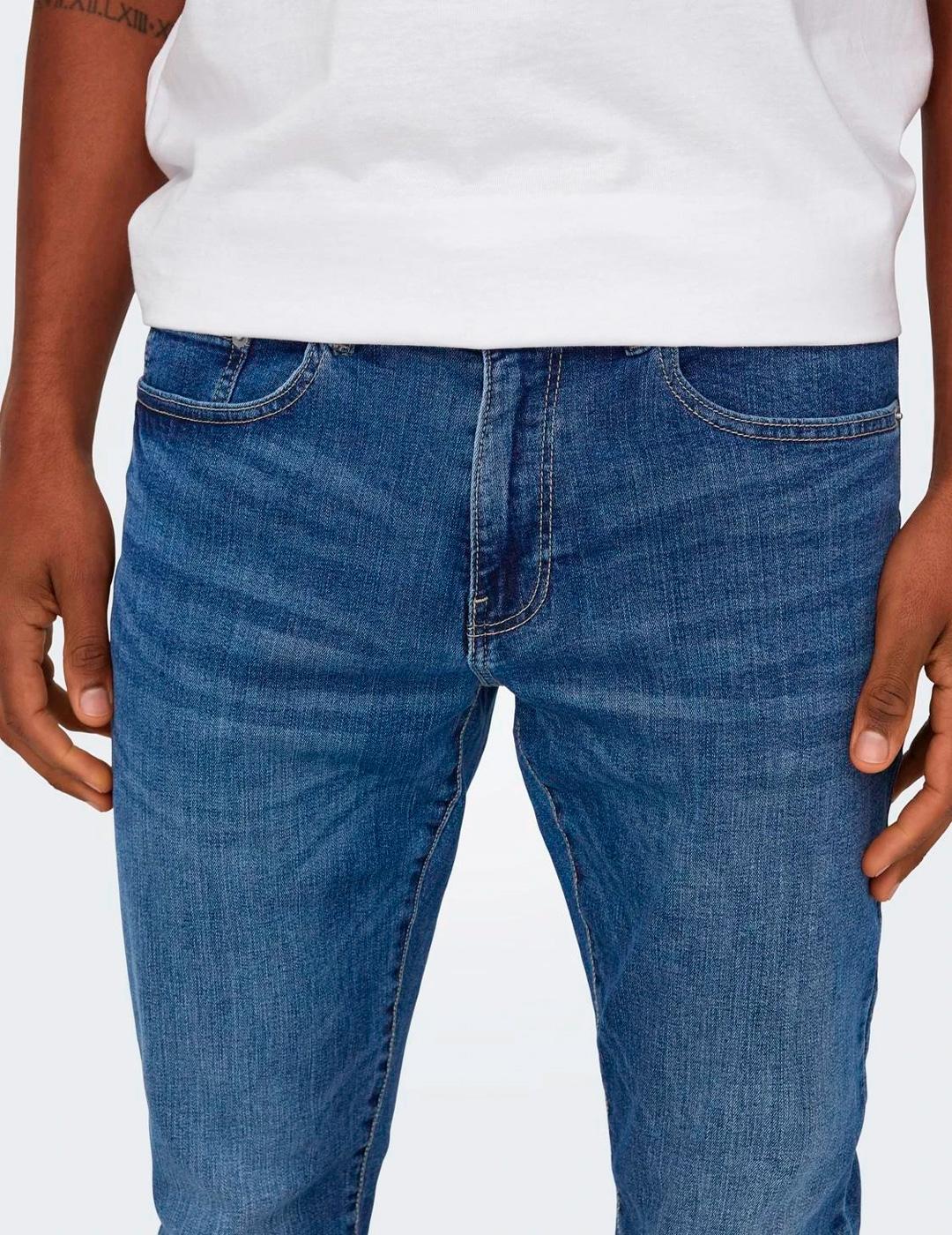 VAQ ONLY & SONS 'WEFT 6755' MEDIUM BLUE DENIM