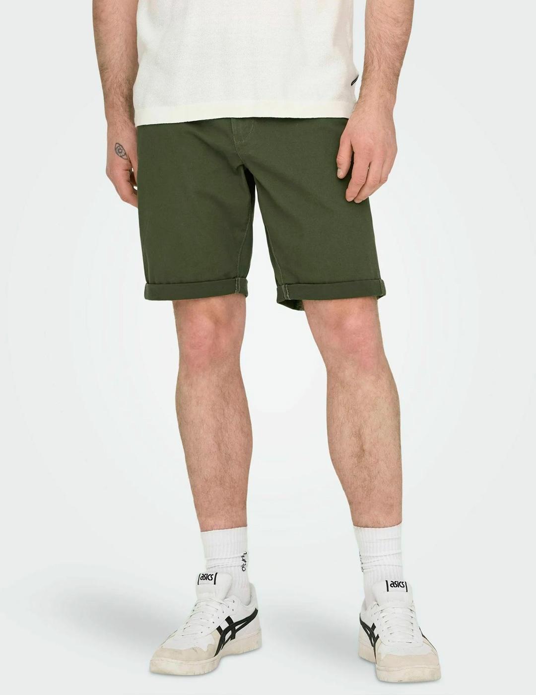 Bermuda Only & Sons PETER verde para hombre