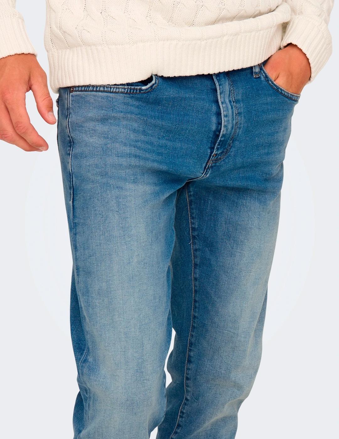 Vaquero Only & Sons 'Weft' Regular Azul Hombre