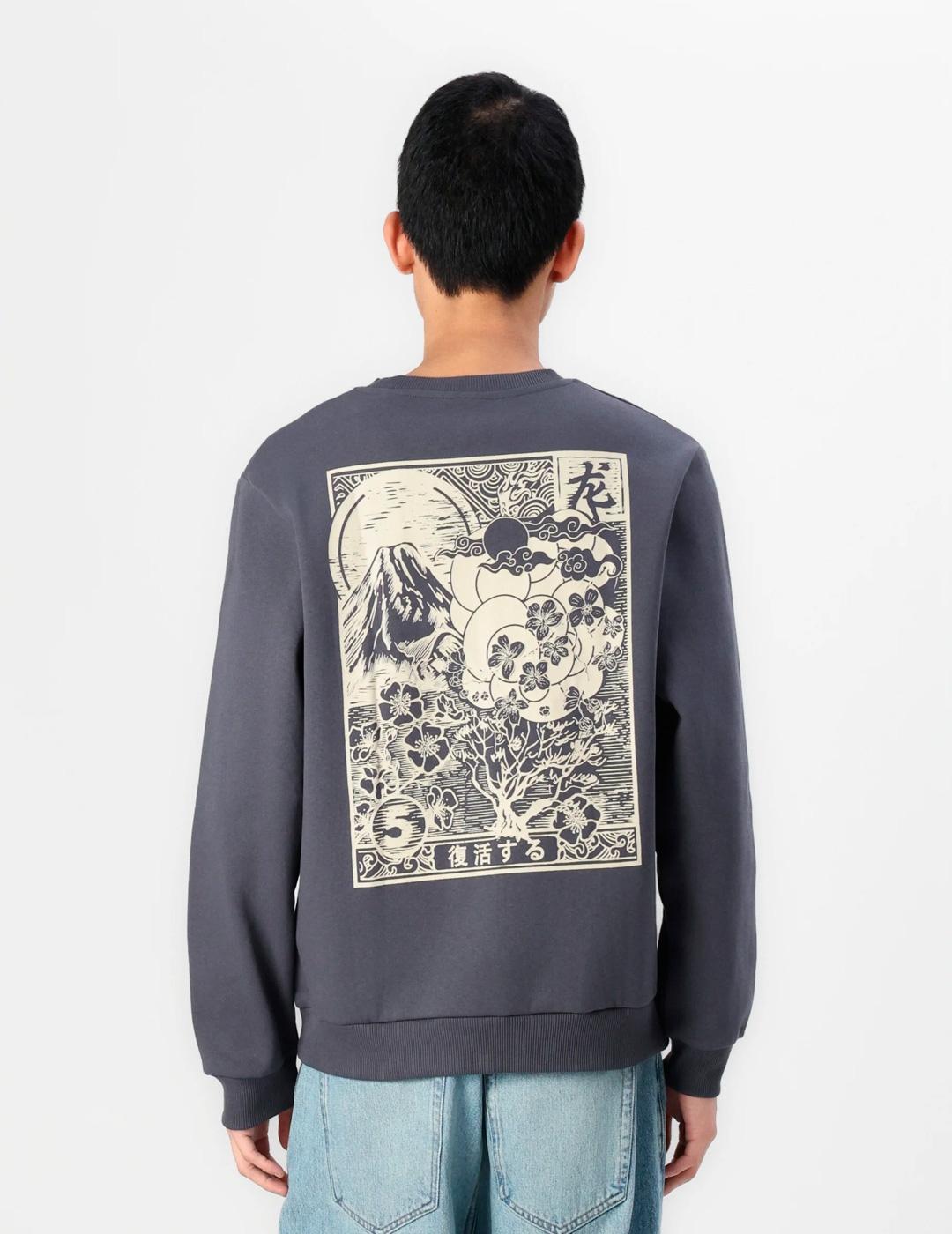 Sudadera Jack & Jones 'Sakura' Gris Hombre