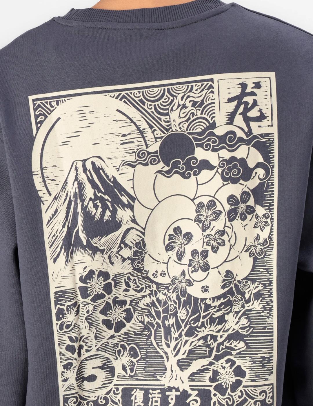 Sudadera Jack & Jones 'Sakura' Gris Hombre