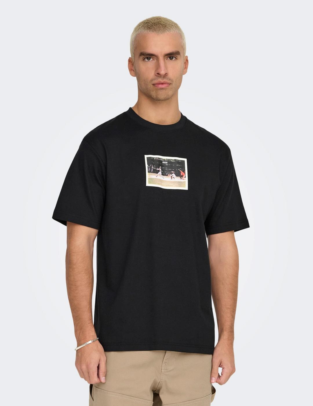 Camiseta Only & Sons 'Dash RLX' Negro Hombre