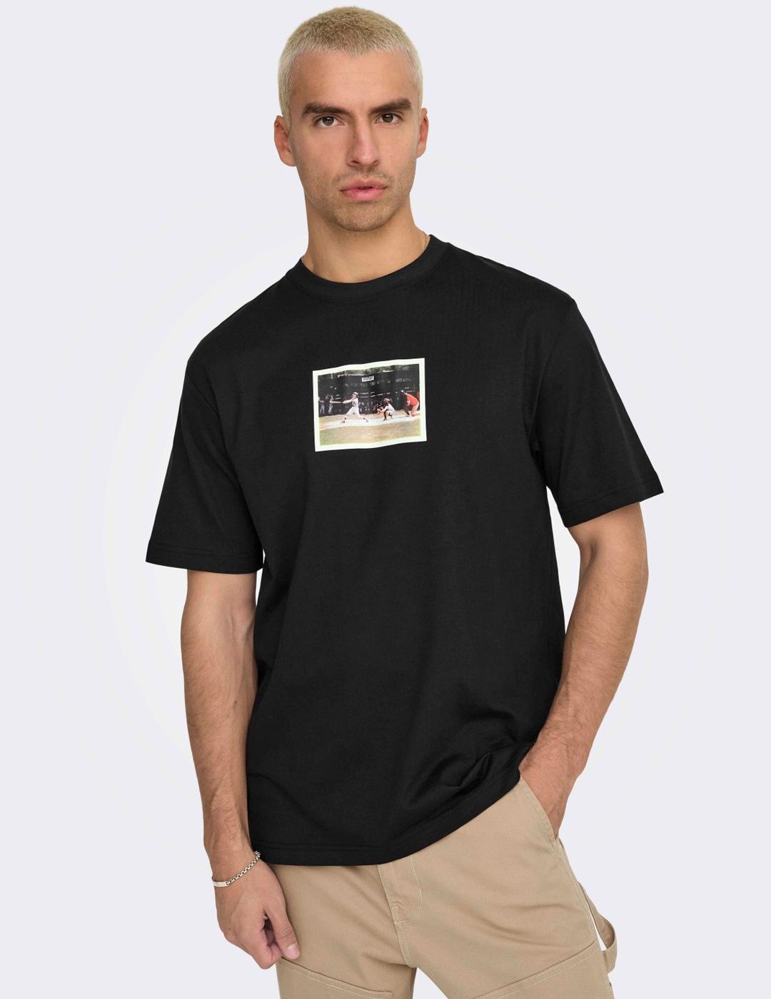 Camiseta Only & Sons 'Dash RLX' Negro Hombre