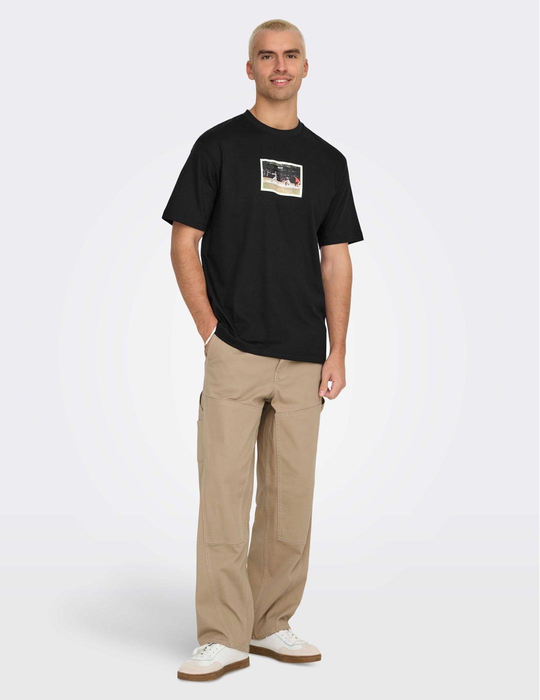 Camiseta Only & Sons 'Dash RLX' Negro Hombre