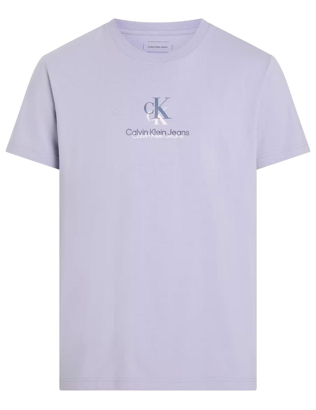 Camiseta Calvin Klein 'Shadow Logo' Lila Hombre