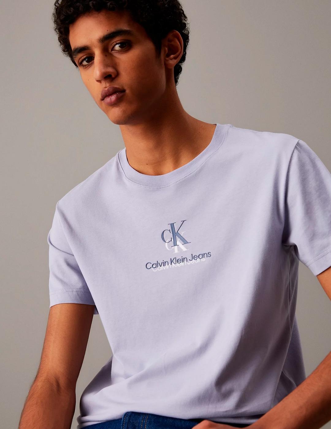 Camiseta Calvin Klein 'Shadow Logo' Lila Hombre