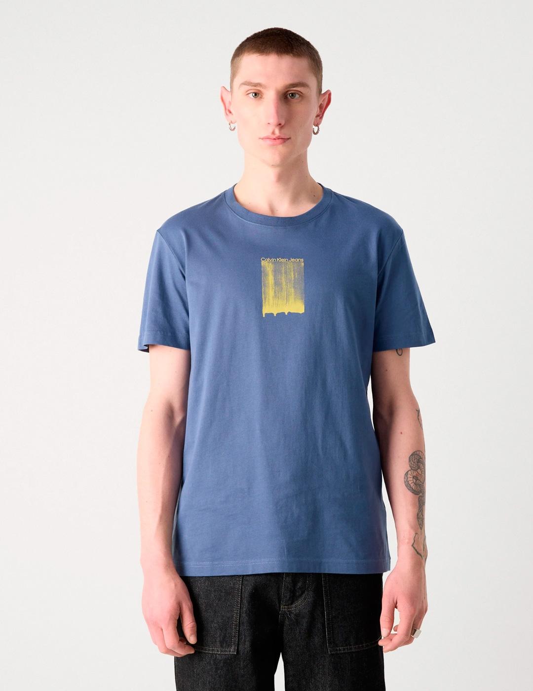 Camiseta Calvin Klein 'Brush Stroke' Azul Índigo Hombre