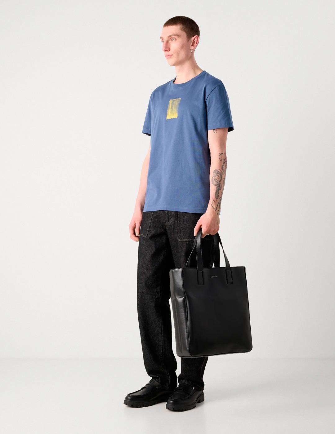 Camiseta Calvin Klein 'Brush Stroke' Azul Índigo Hombre