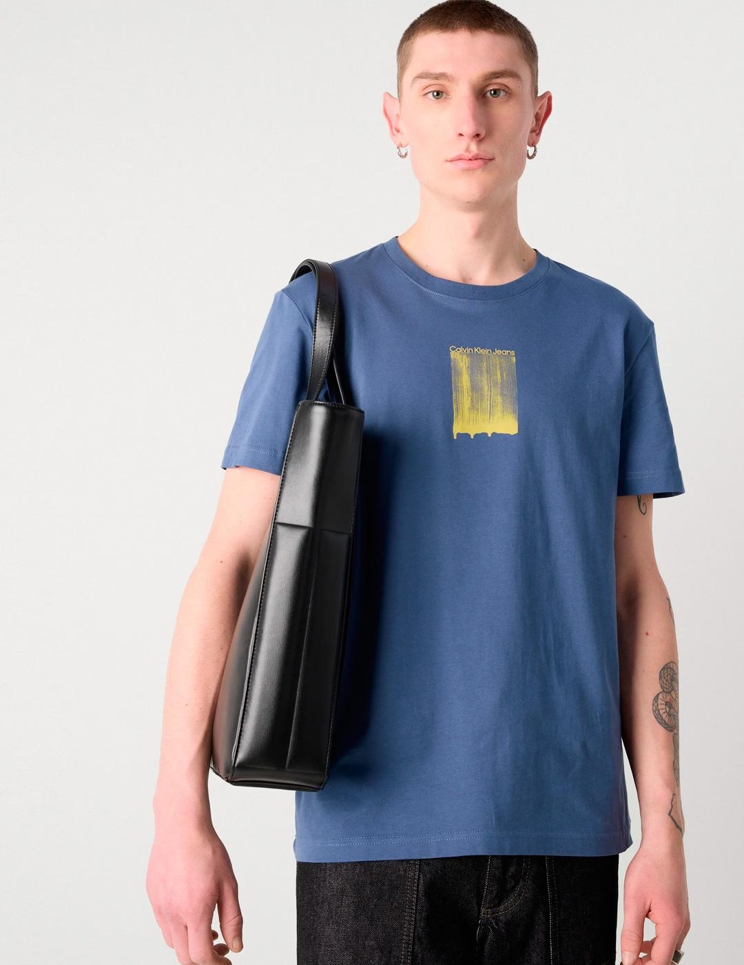 Camiseta Calvin Klein 'Brush Stroke' Azul Índigo Hombre