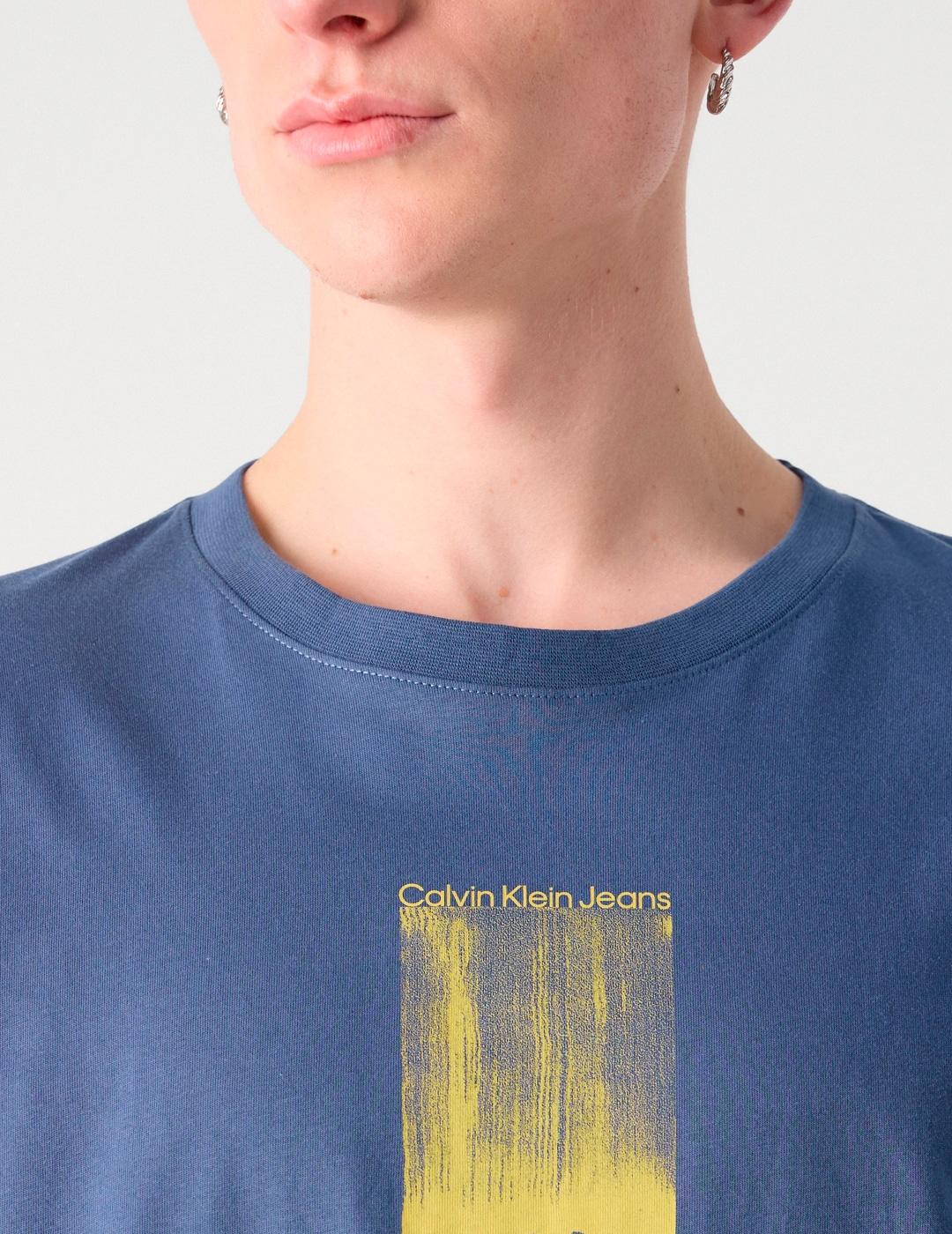Camiseta Calvin Klein 'Brush Stroke' Azul Índigo Hombre