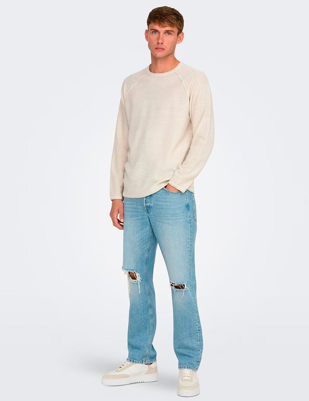 Jersey Only & Sons APOLLO crudo para hombre