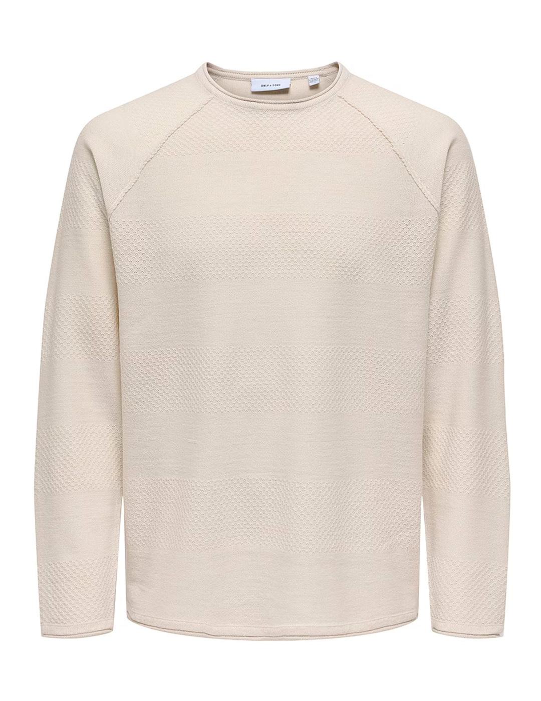 Jersey Only & Sons APOLLO crudo para hombre