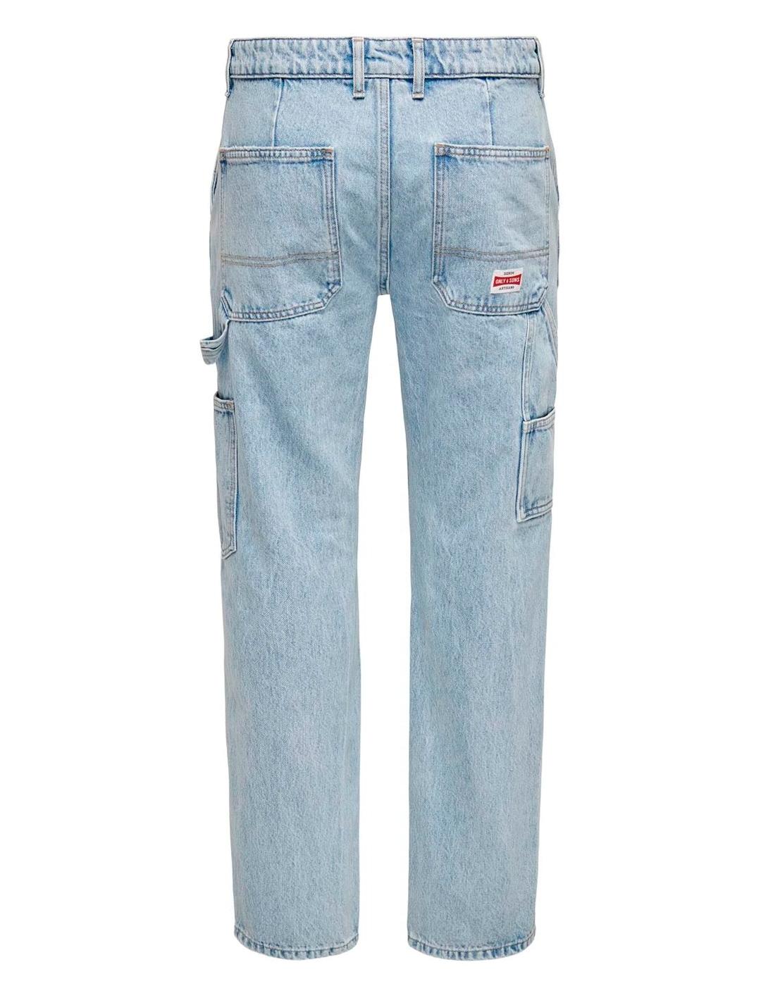 Vaquero Only & Sons 'Edge' Regular Azul Claro Hombre