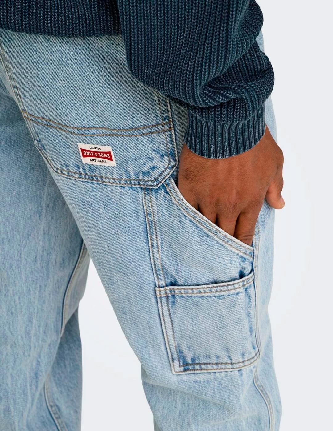 Vaquero Only & Sons 'Edge' Regular Azul Claro Hombre