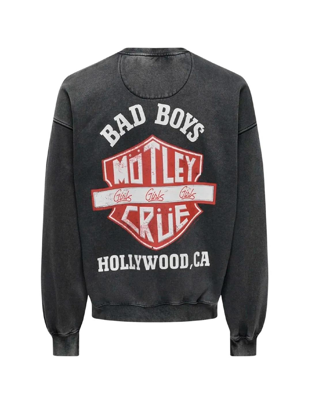 Sudadera Only & Sons 'Motley' Negro Lavado Hombre