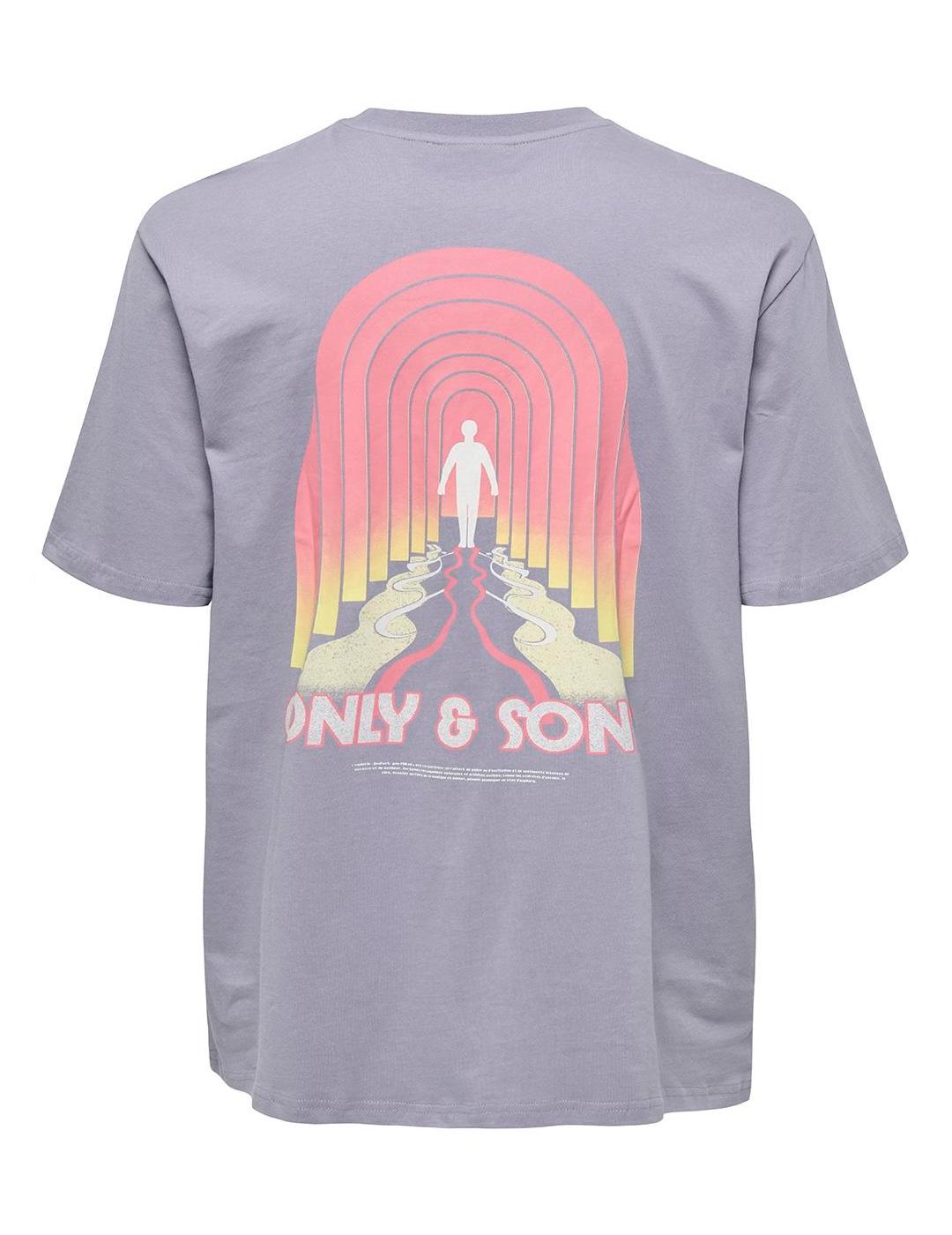 Camiseta Only & Sons 'Sarch RLX' Lila Hombre