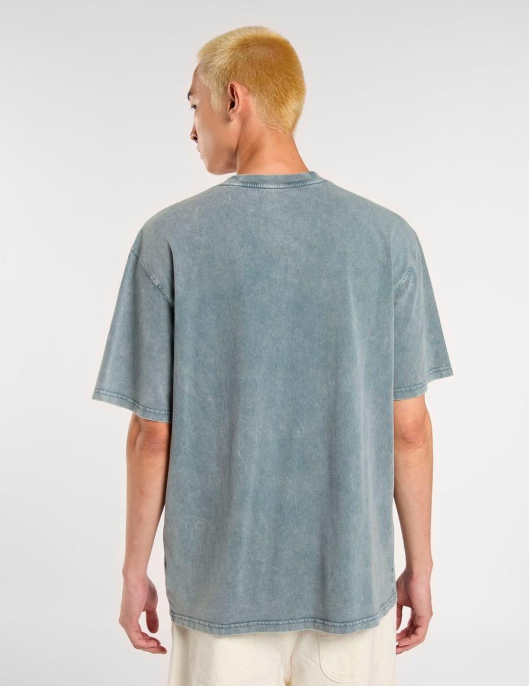 Camiseta Dickies 'Plentywood' Manga Corta Gris Azul Hombre