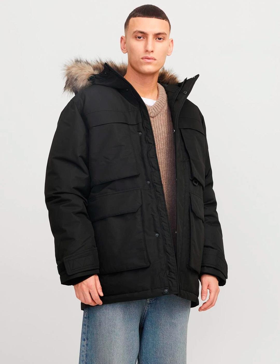 Chaqueta Jack & Jones 'Star Parka' Negro Hombre