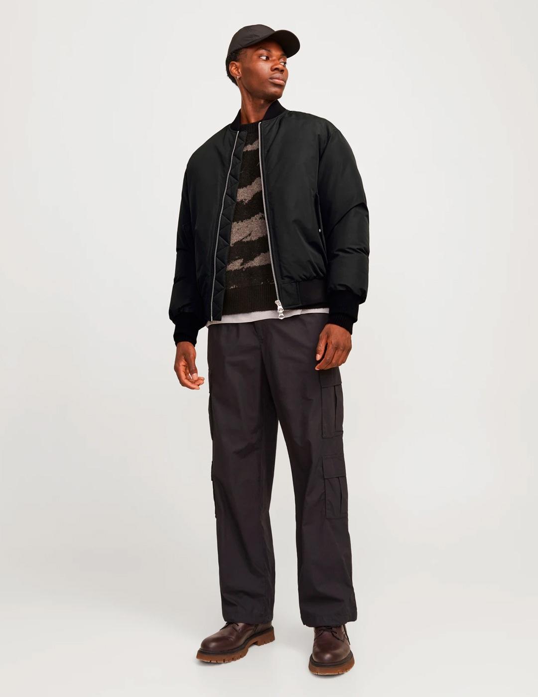 Chaqueta Jack & Jones KINETIC negro estilo bomber