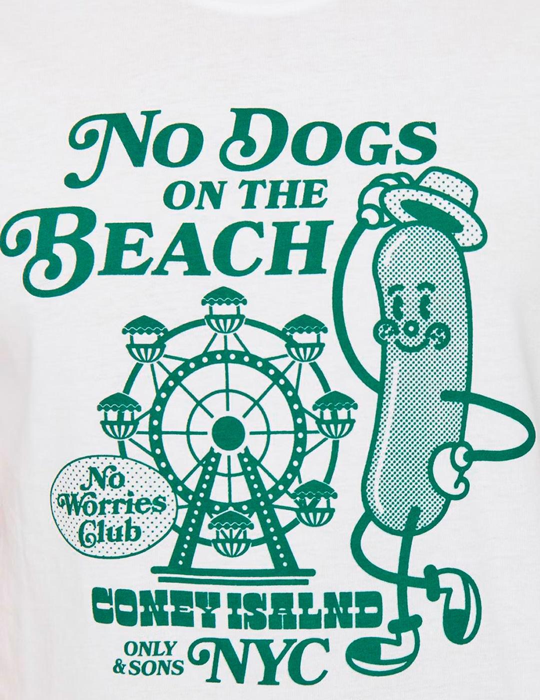 Camiseta Only & Sons MOKSH Blanco/verde para hombre