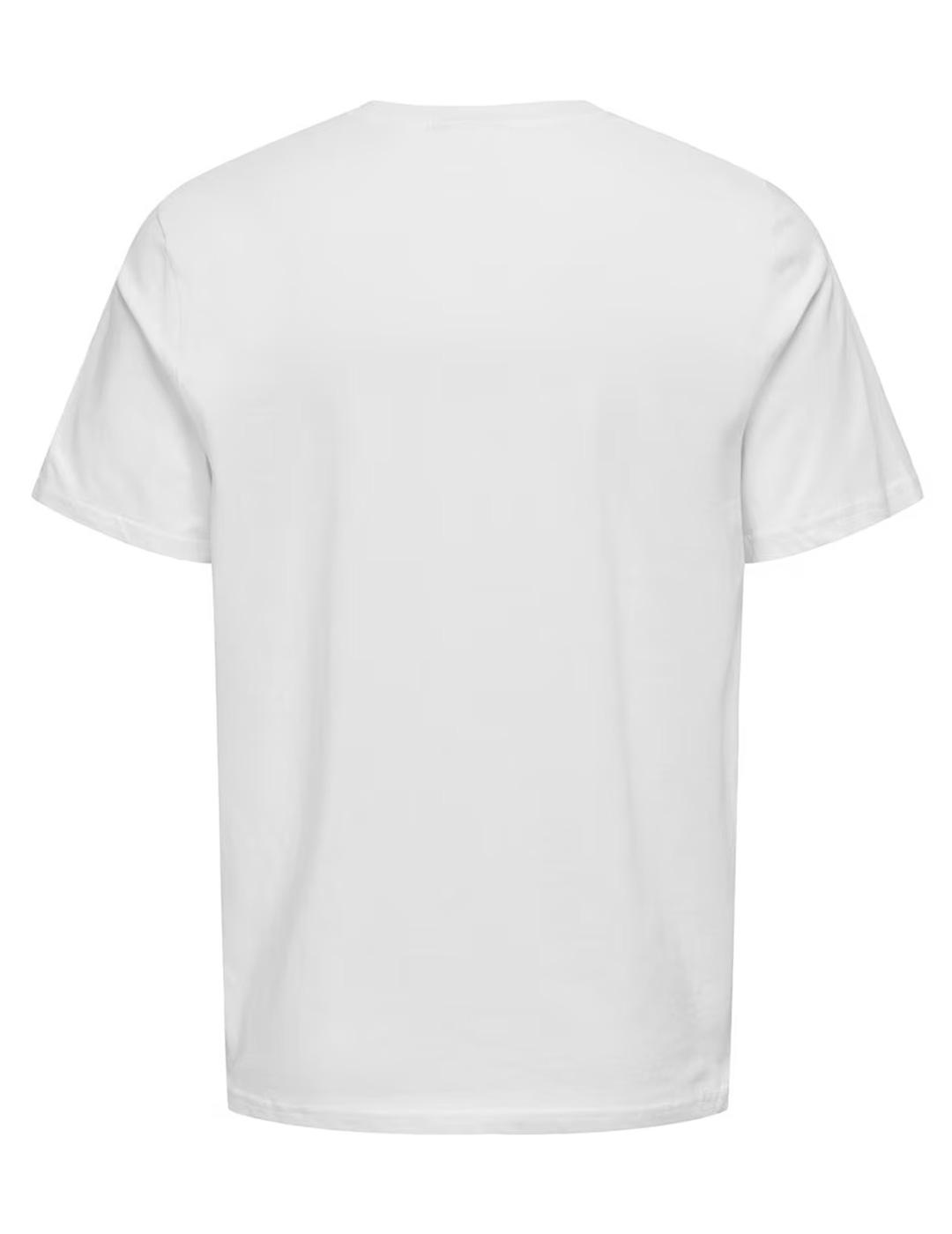 Camiseta Only & Sons MOKSH Blanco/verde para hombre