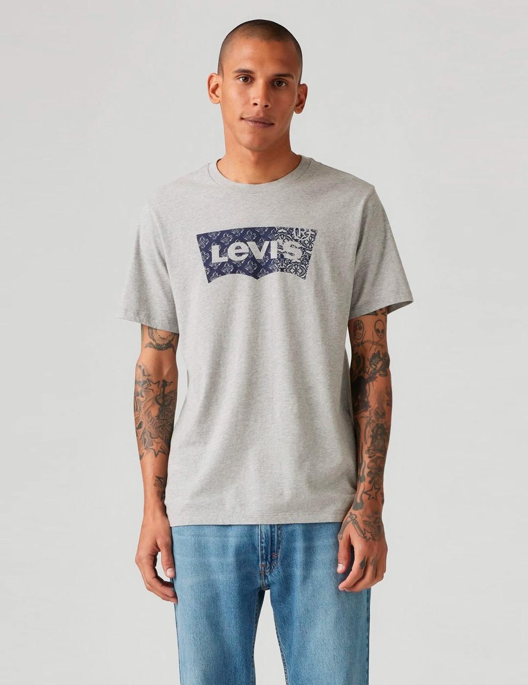 Camiseta Levi´s 'Logo Fill Bandana' Gris Hombre