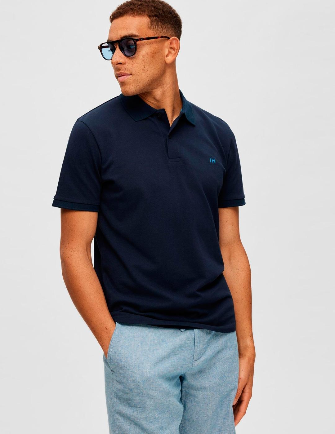 Polo Selected 'Dante' Marino Hombre