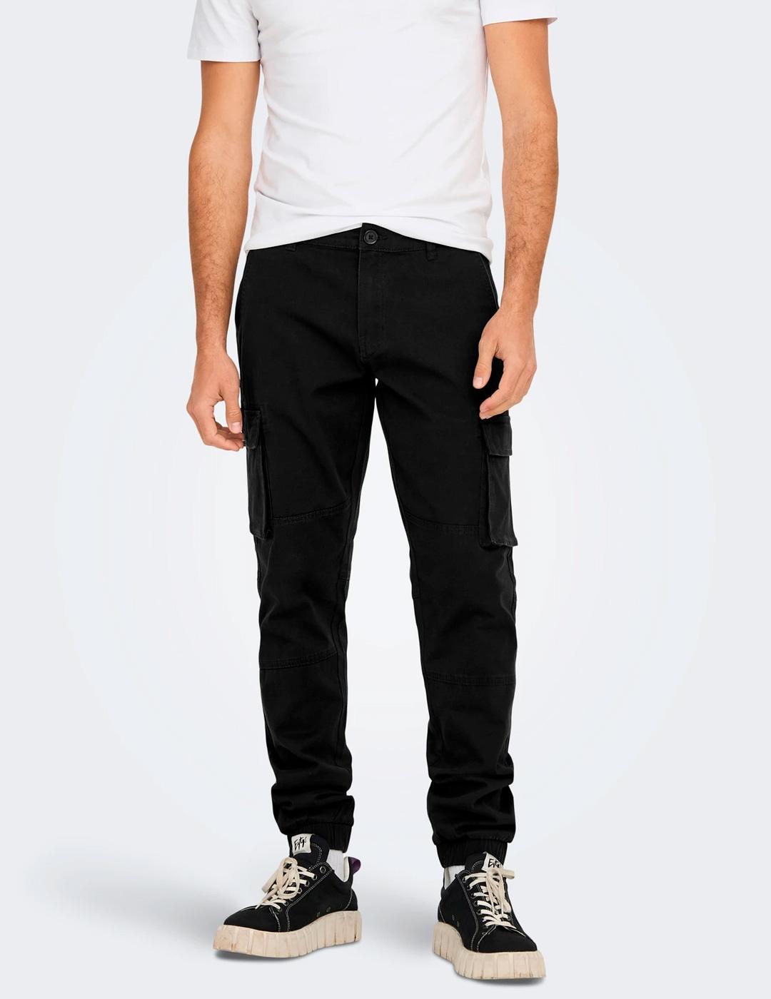 Jogger Only & Sons CAM STAGE cargo negro para hombre
